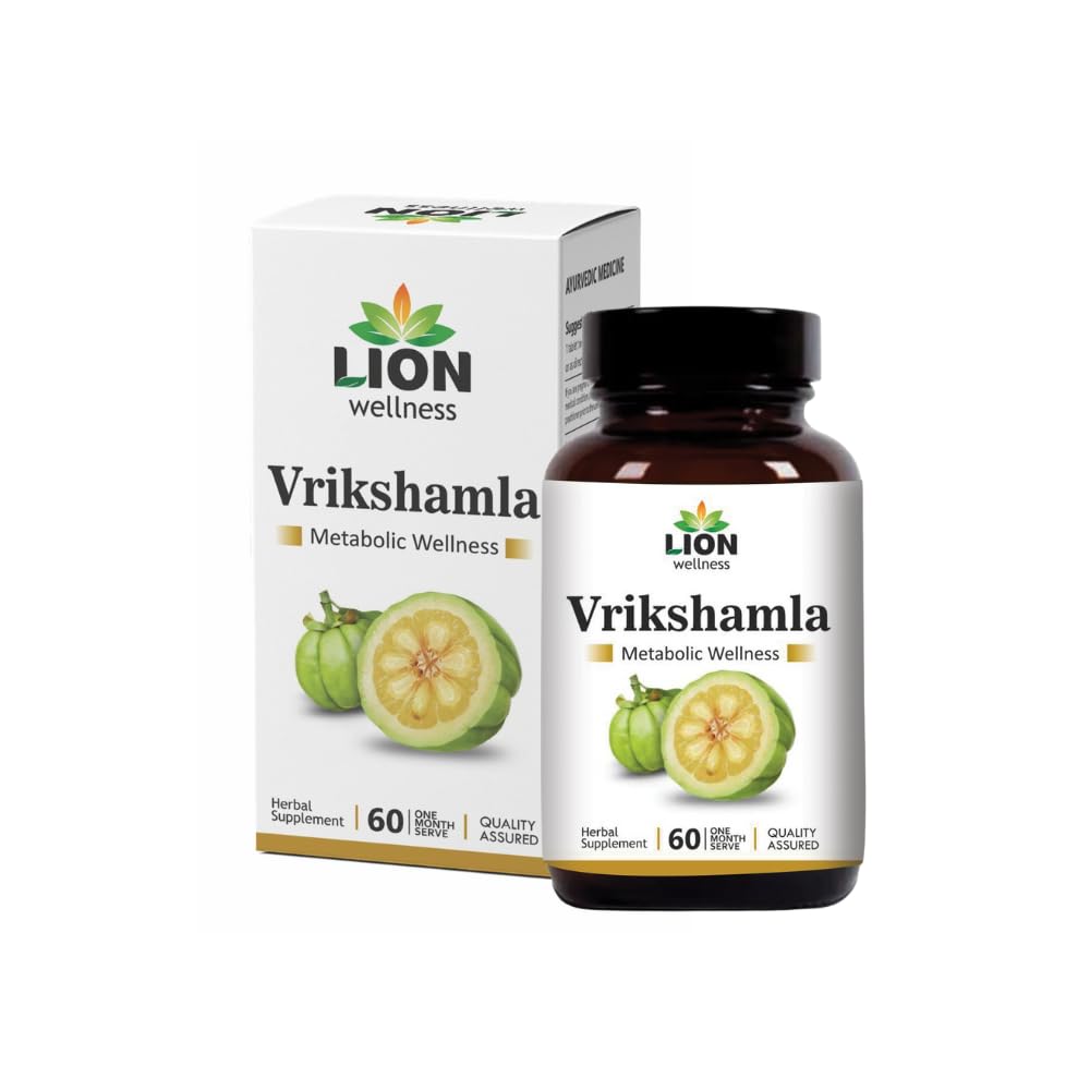 Lion Wellness Vrikshamla Extract Metabolic Tablets | Herbal Supplement for Weight Management, Natural Garcinia Cambogia Extract for Boosting Metabolism | 60 Tablets.