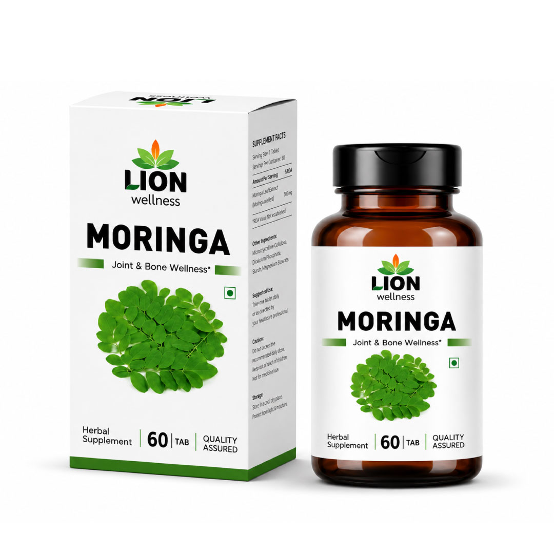01.jpg Lion Wellness Moringa Extract Tablets, Ayurvedic Herbal Supplement for Daily Wellness, Joint & Bone Support, 60 Tablet. - Image 1