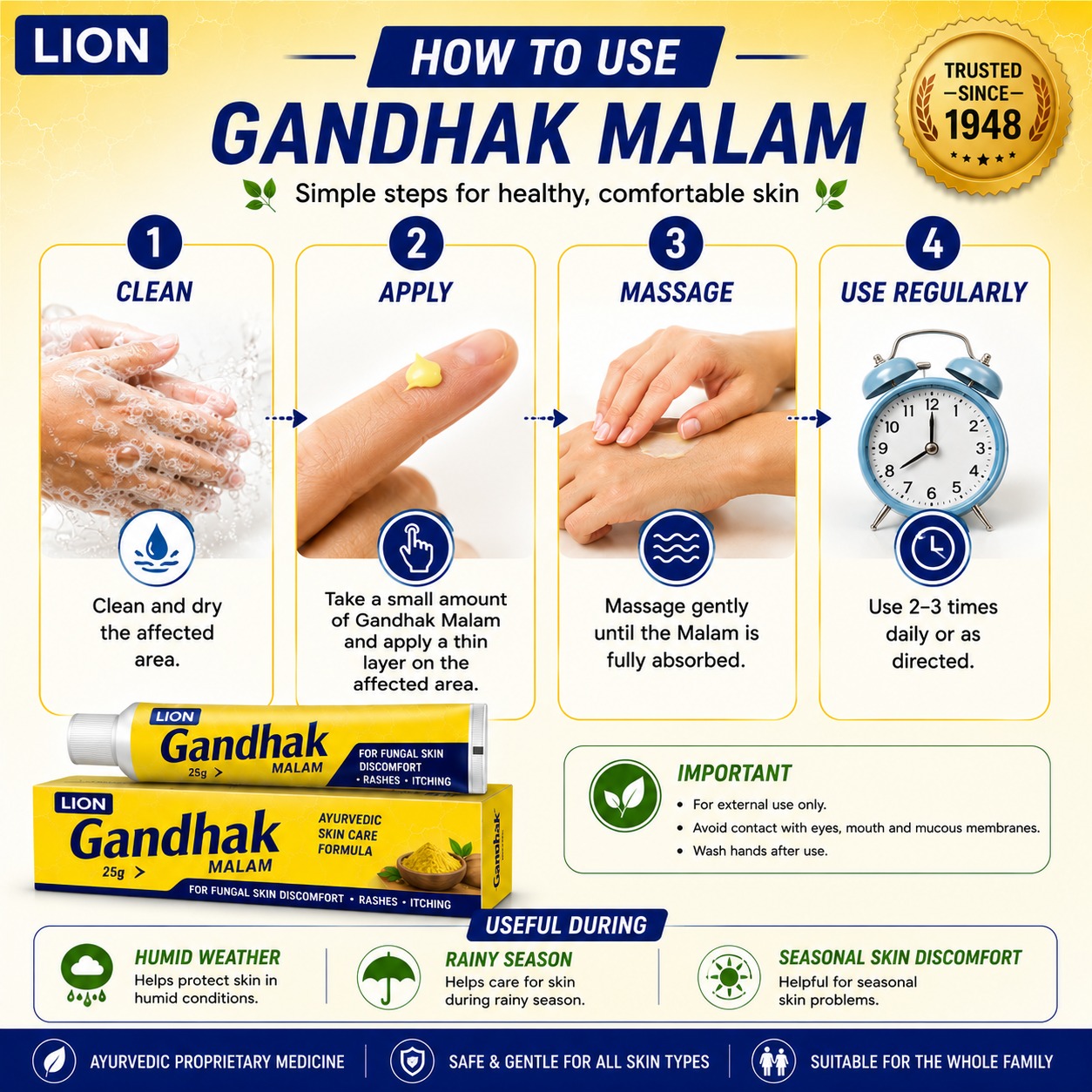 Lion Gandhak malam 25gm - Image 3